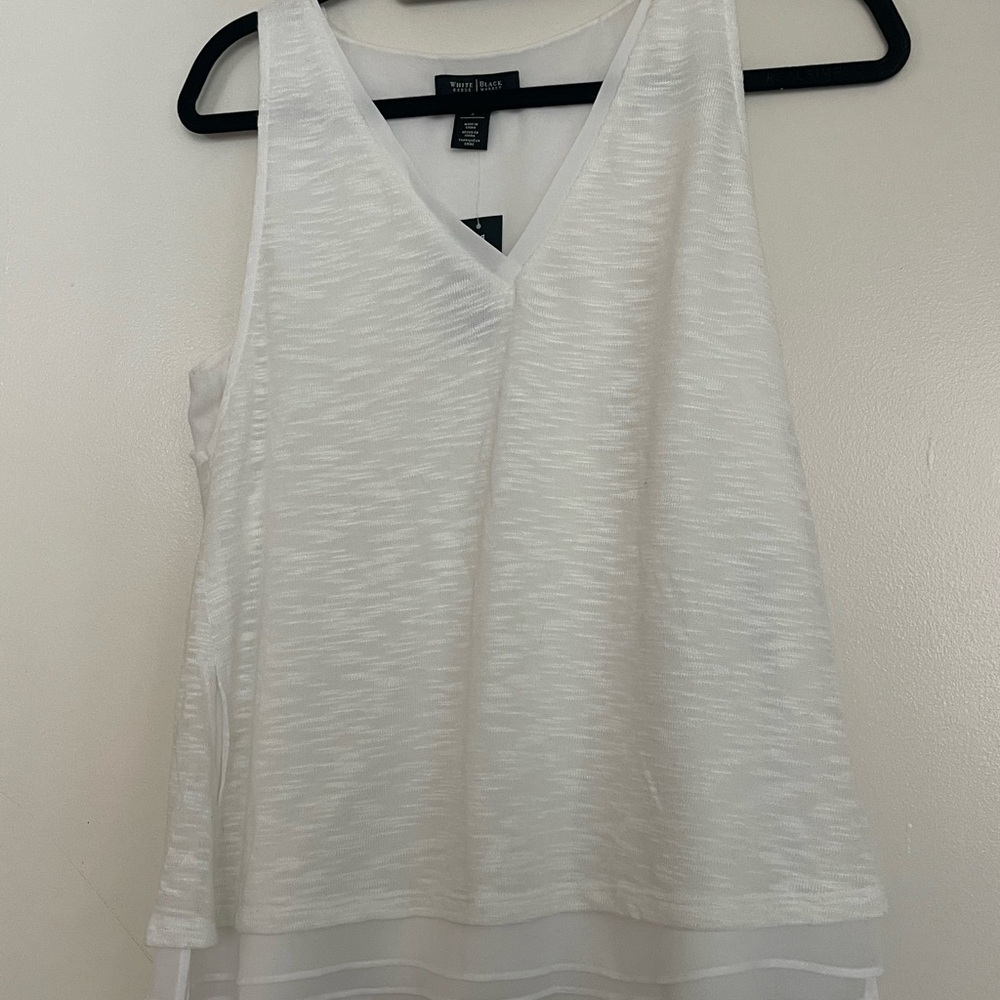 White House Black Market V-Neck White Blouse